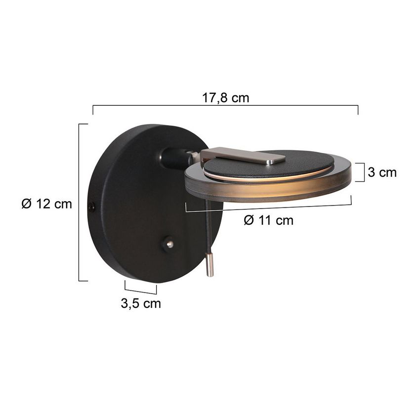 Steinhauer Turound Wandlamp 3095ZW Zwart