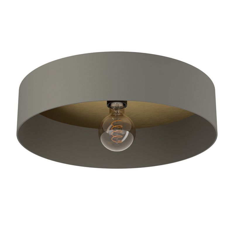 Dubai Plafondlamp Schaduw grijs/Mat messing/bruin hout