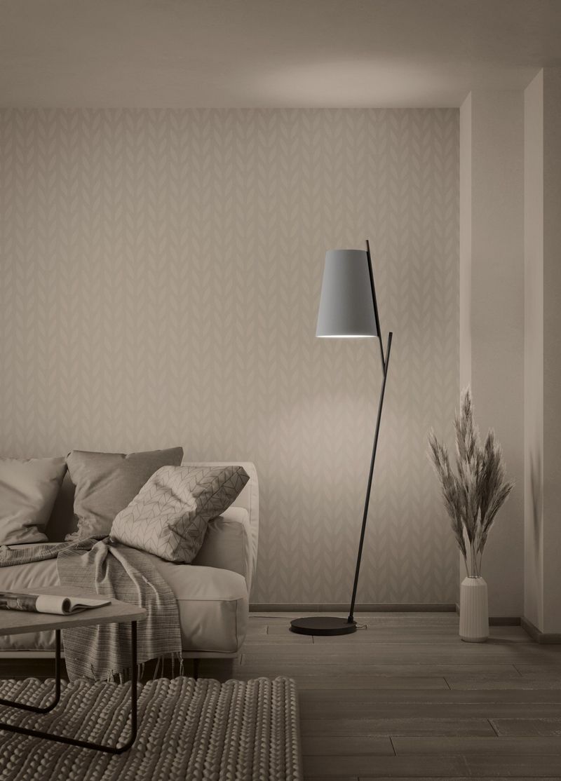 Petrosa 1-Lichts Vloerlamp Zwart/Zacht Grijs De Laatste Winkel Exemplaar