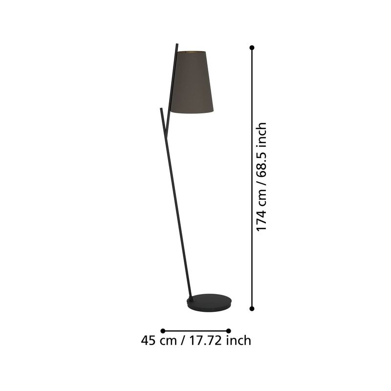 Petrosa 1-Lichts Vloerlamp Zwart/Cappuccino De Laatste Winkel Exemplaar